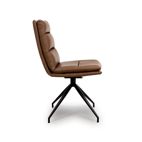 Nobel Tan Set of 4 Swivel Dining Chairs