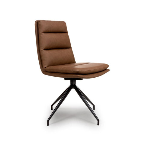 Nobel Tan Set of 4 Swivel Dining Chairs