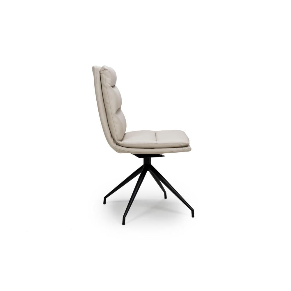 Nobel Taupe Set of 4 Swivel Dining Chairs