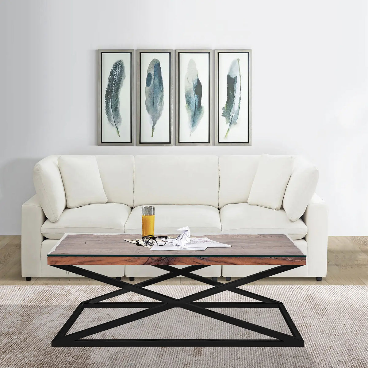 Noir Railway Sleeper Wood Coffee Table - Pendle Village Furniture