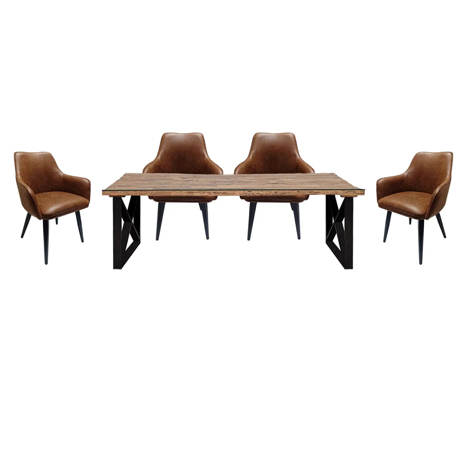 Noir Railway Sleeper Small 1.8M Dining Table with Toronto Dining Chairs, matching furniture available - Main image 