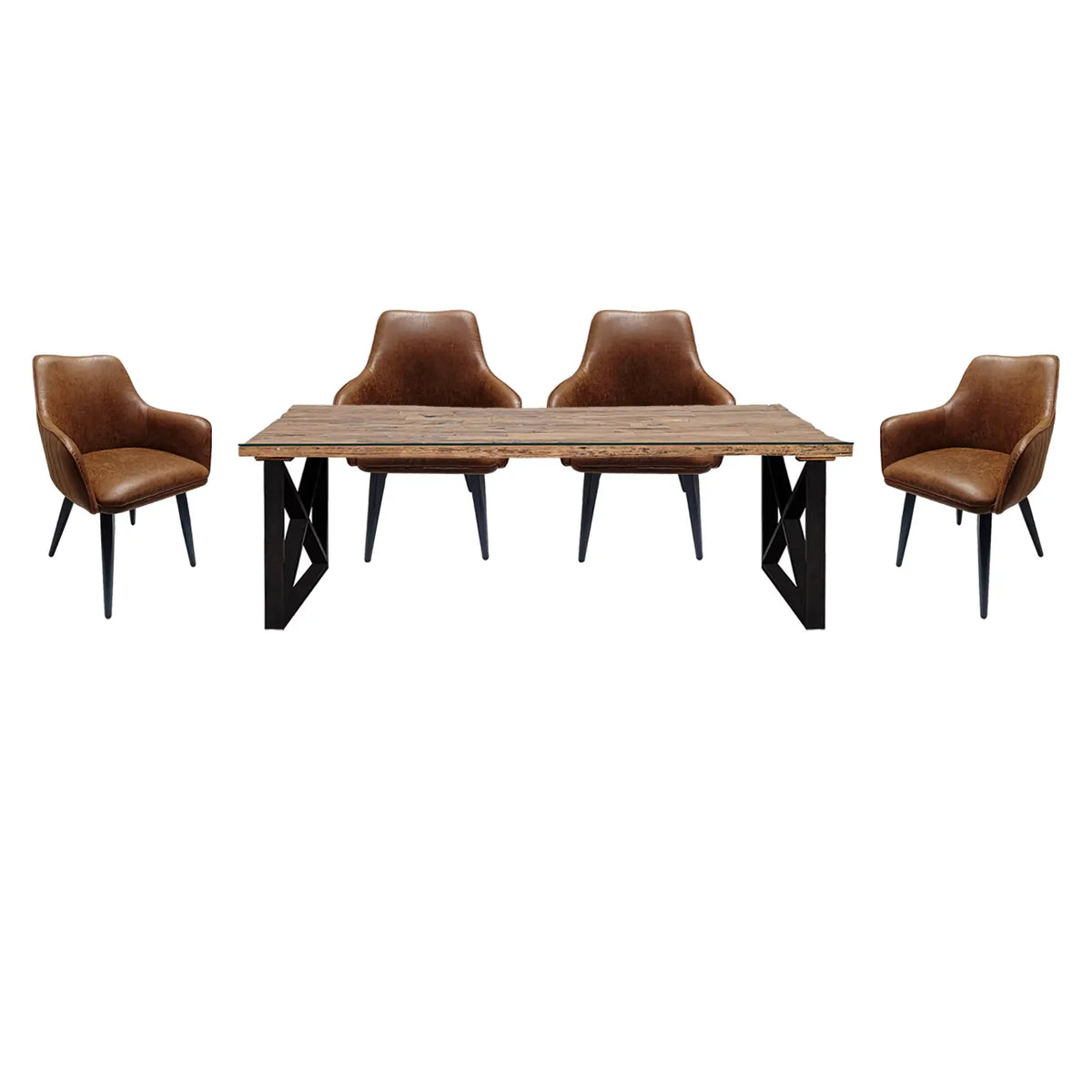 Noir Railway Sleeper Small 1.8M Dining Table with Toronto Dining Chairs, matching furniture available - Main image 