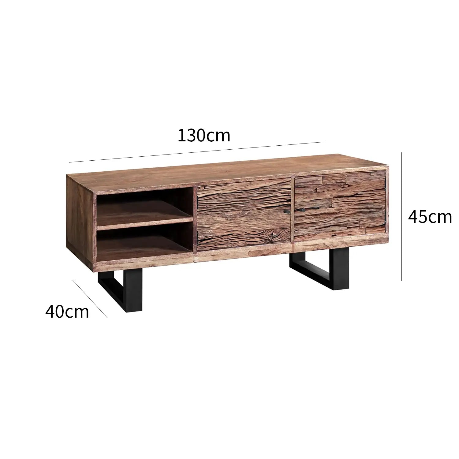 Noir Railway Sleeper Wood TV Unit - Pendle Village Furniture