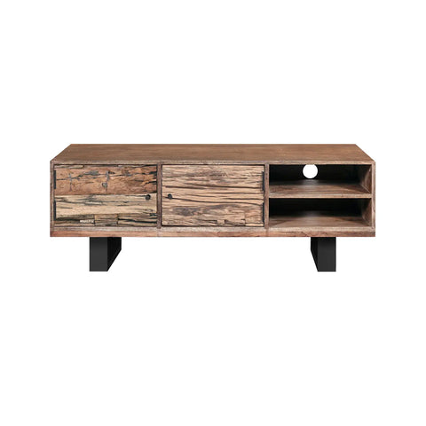 Noir Railway Sleeper Wood TV Unit - Pendle Village Furniture