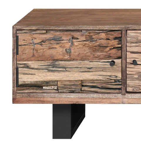 Noir Railway Sleeper Wood TV Unit - Pendle Village Furniture