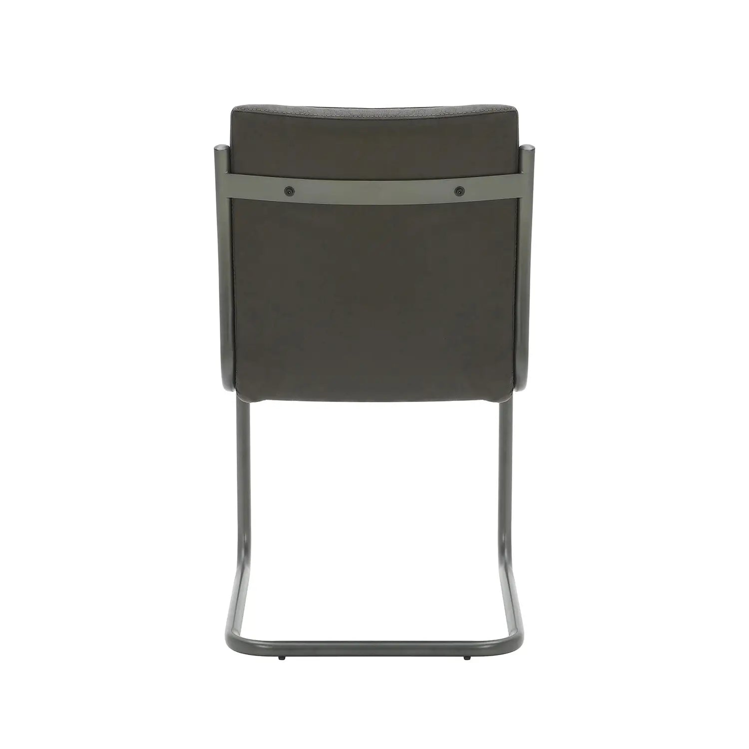 Noir Vintage Grey Leather Set of 6 Dining Chairs - Back Of Dining Chair 