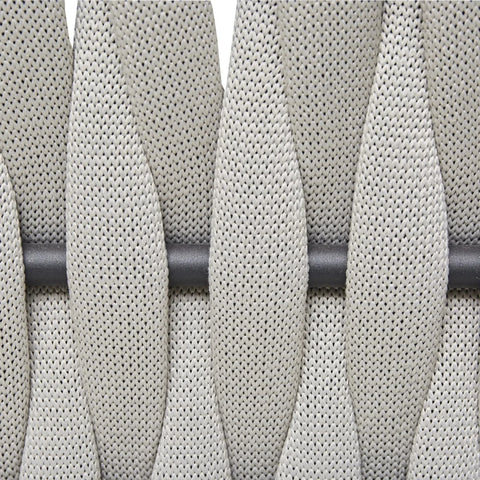 Stylish rope finish enhancing contemporary furniture design.