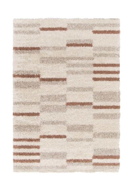 Stylish shaggy rug with subtle striped design.