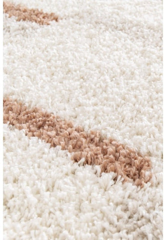 Cozy linear pattern rug adding warmth to living space.