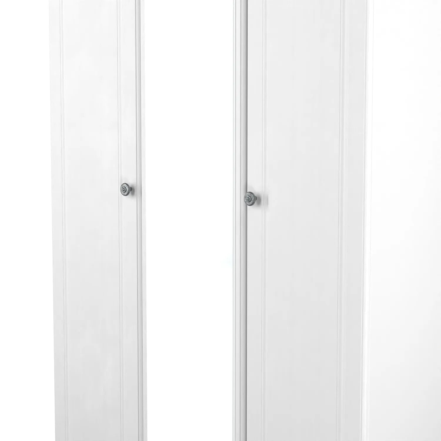 Norfolk White Ash 3 Door Hinged Wardrobe with Mirror, Available in Choice of 3 Colours, White, Grey and Kashmir and features Bardolino Oak Top, Free Quick Delivery. Ready Assembled - Close Up View