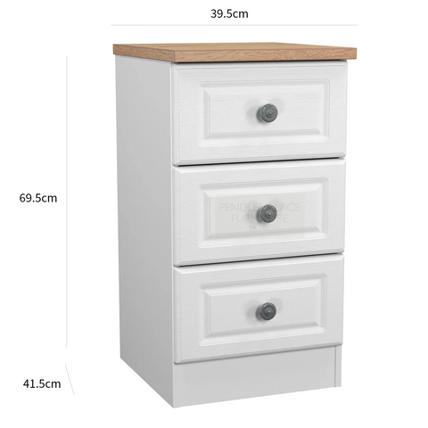 Norfolk 3 Drawer Bedside Cabinet