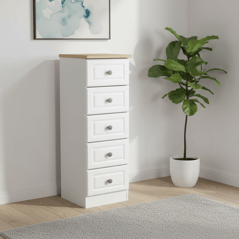 Norfolk 5 Drawer Bedside Cabinet
