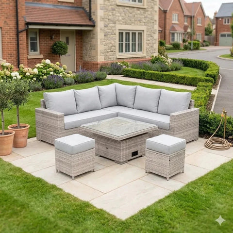 Outdoor corner sofa set designed for comfort and entertaining.