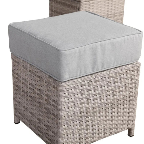 Garden ottoman stool for seating or footrest use.