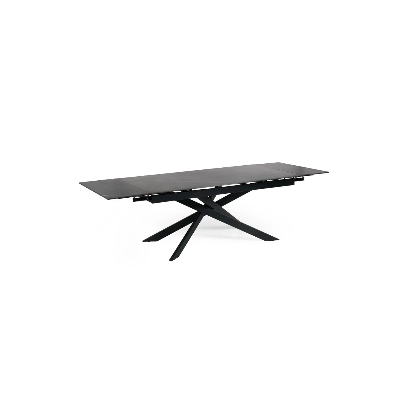 Hackney Black Ceramic Extending Dining Table with 4 Elara Grey Chairs - Pendle Village Furniture