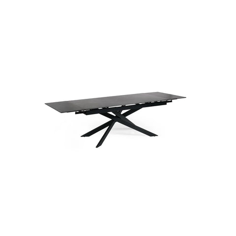 Hackney Black Ceramic Extending Dining Table with 4 Elara Grey Chairs - Pendle Village Furniture