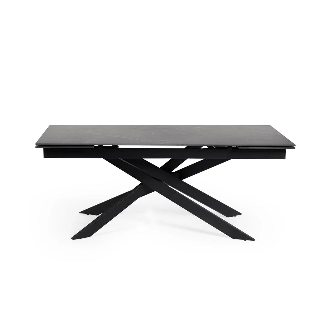 Hackney Black Ceramic Extending Dining Table with 4 Elara Grey Chairs - Pendle Village Furniture