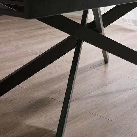Hackney Black Ceramic Extending Dining Table with 4 Elara Grey Chairs - Pendle Village Furniture