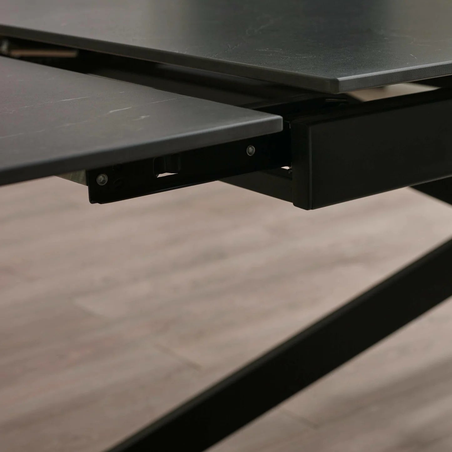 Hackney Black Ceramic Extending Dining Table with 4 Elara Grey Chairs - Pendle Village Furniture
