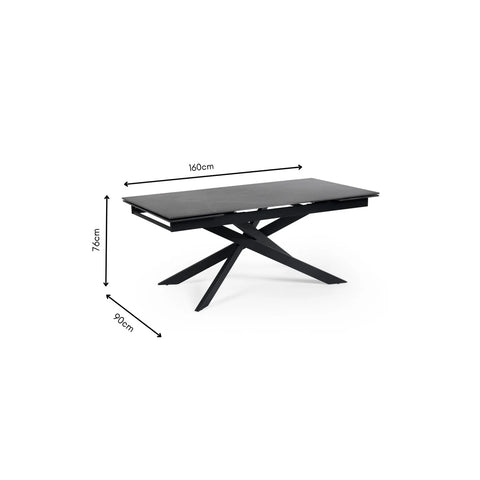 Hackney Black Ceramic Extending Dining Table - Pendle Village Furniture