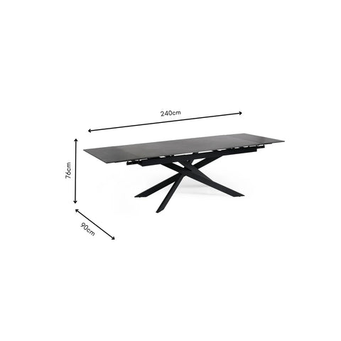 Hackney Black Ceramic Extending Dining Table - Pendle Village Furniture