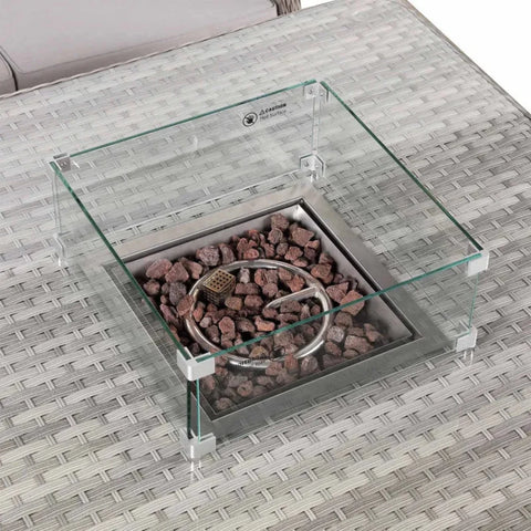 Modern garden firepit creating a cosy outdoor atmosphere.