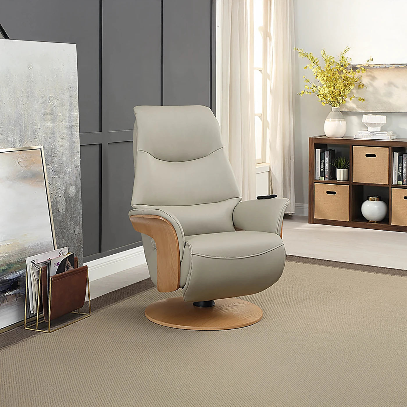 Olay Leather Swivel Recliner Chair - Pendle Village Furniture