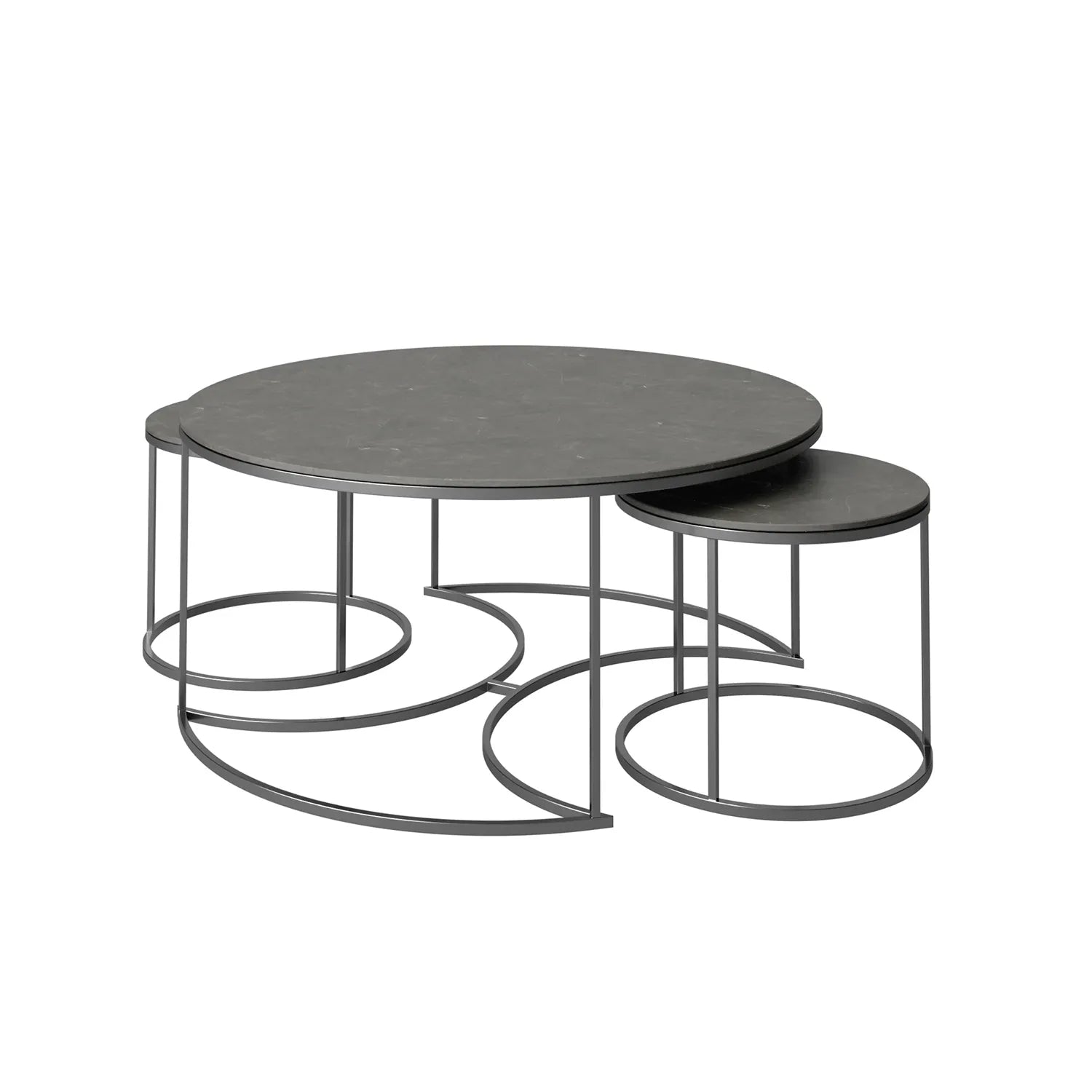 Omega Matte Grey Ceramic Coffee Table Set - Pendle Village Furniture