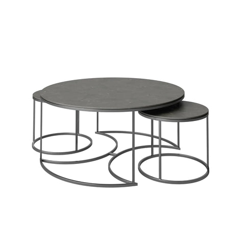 Omega Matte Grey Ceramic Coffee Table Set - Pendle Village Furniture