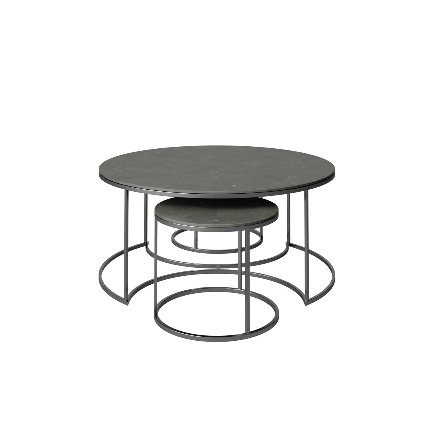 Omega Matte Grey Ceramic Coffee Table Set - Pendle Village Furniture