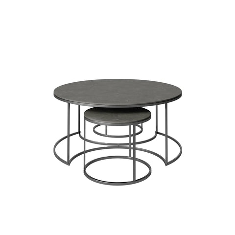 Omega Matte Grey Ceramic Coffee Table Set - Pendle Village Furniture