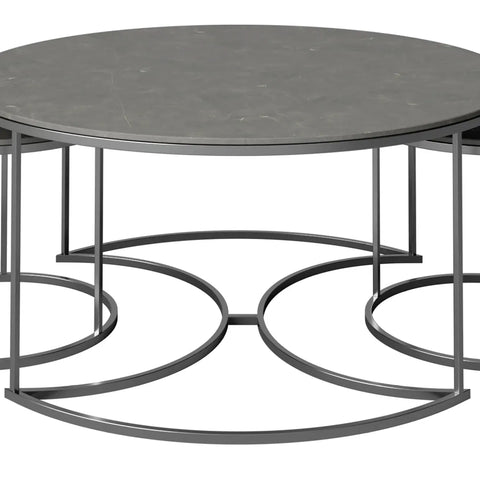 Omega Matte Grey Ceramic Coffee Table Set - Pendle Village Furniture
