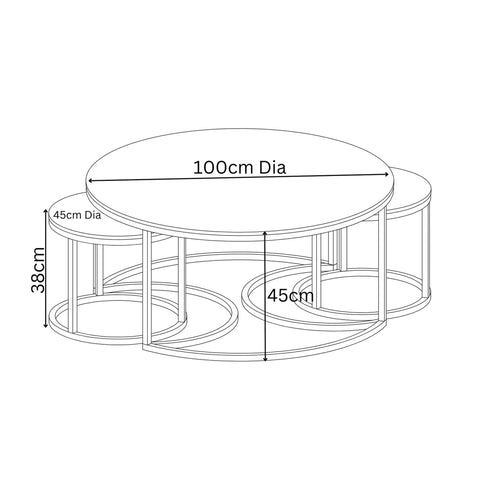 Omega Matte Grey Ceramic Coffee Table Set - Pendle Village Furniture
