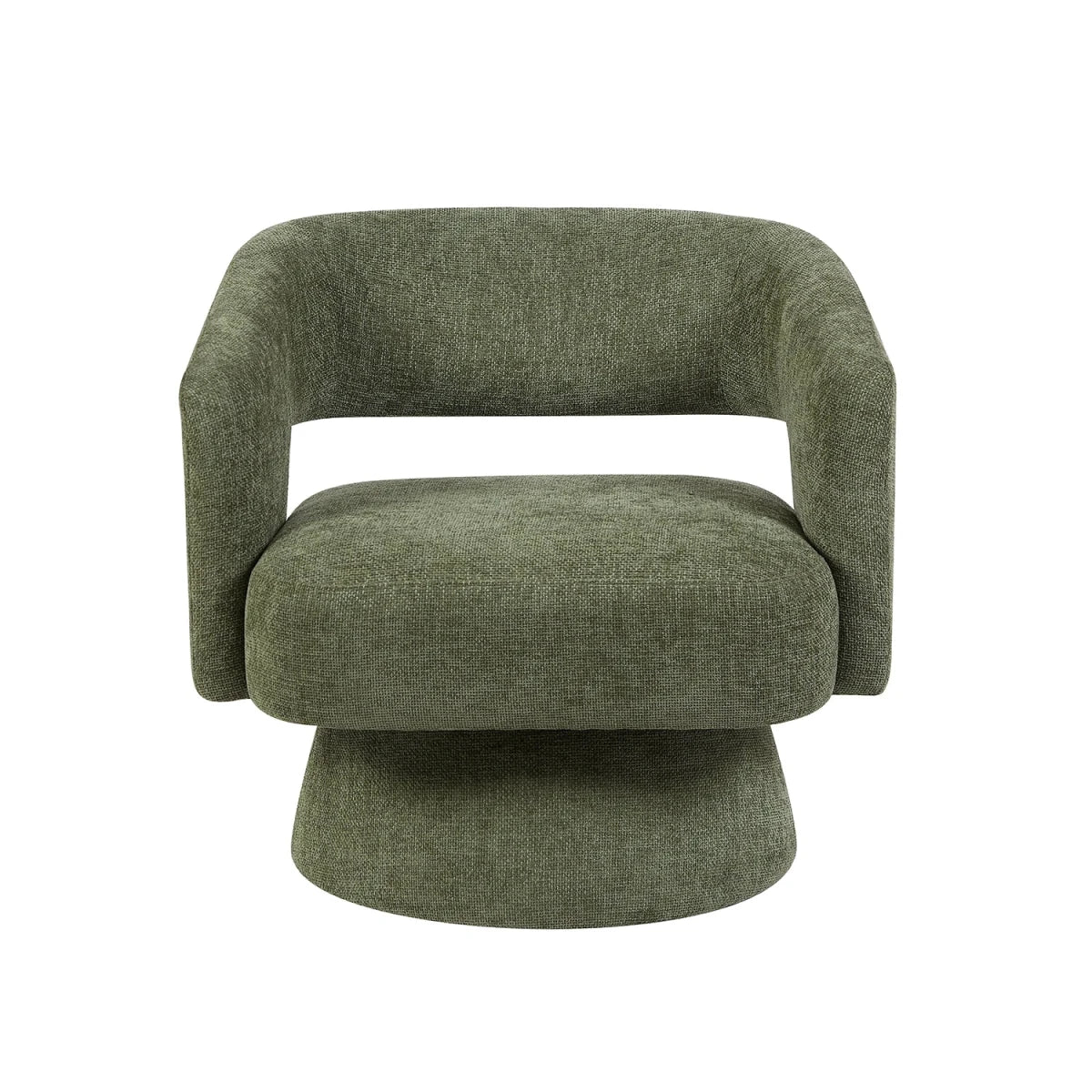 Green swivel chair on a white background