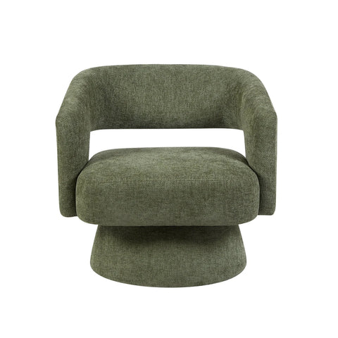 Green swivel chair on a white background