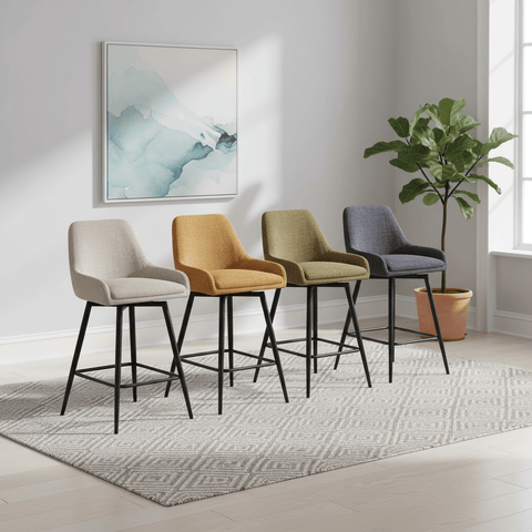 Oscar Fabric Upholstered Counter Stools – Pair