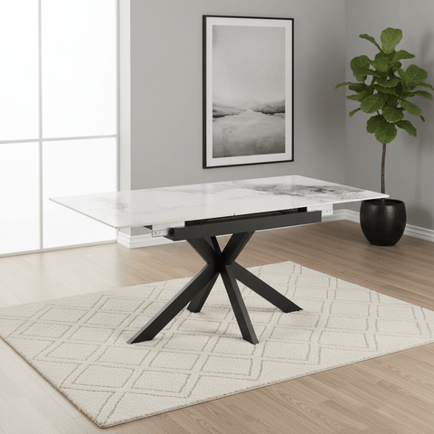 Oslo 1.4M-1.8M White Ceramic Extending Dining Table