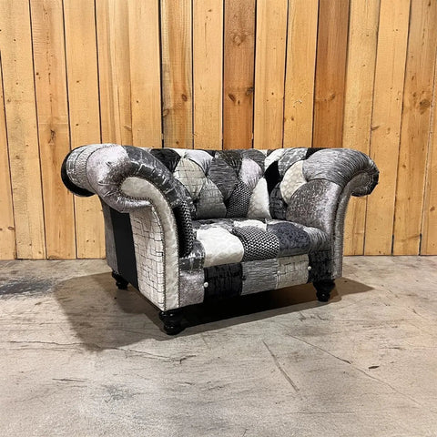 Oswald & Pablo Hereford Patchwork Velvet Chesterfield Sofa