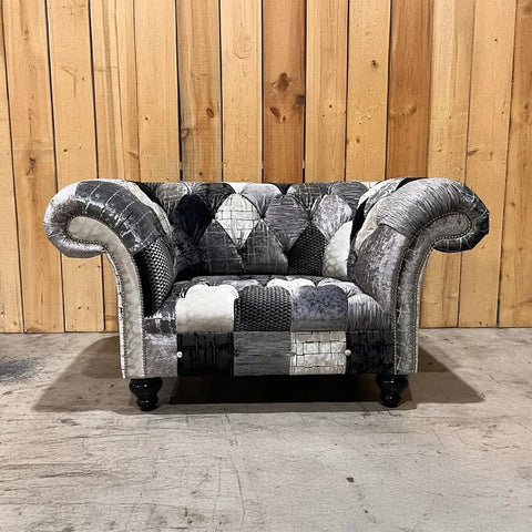 Oswald & Pablo Hereford Patchwork Velvet Chesterfield Sofa