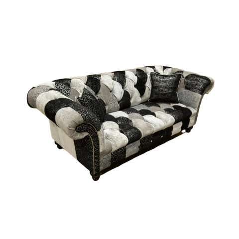 Oswald & Pablo Hereford Patchwork Velvet Chesterfield Sofa