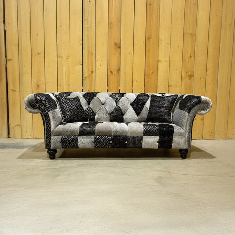 Oswald & Pablo Hereford Patchwork Velvet Chesterfield Sofa