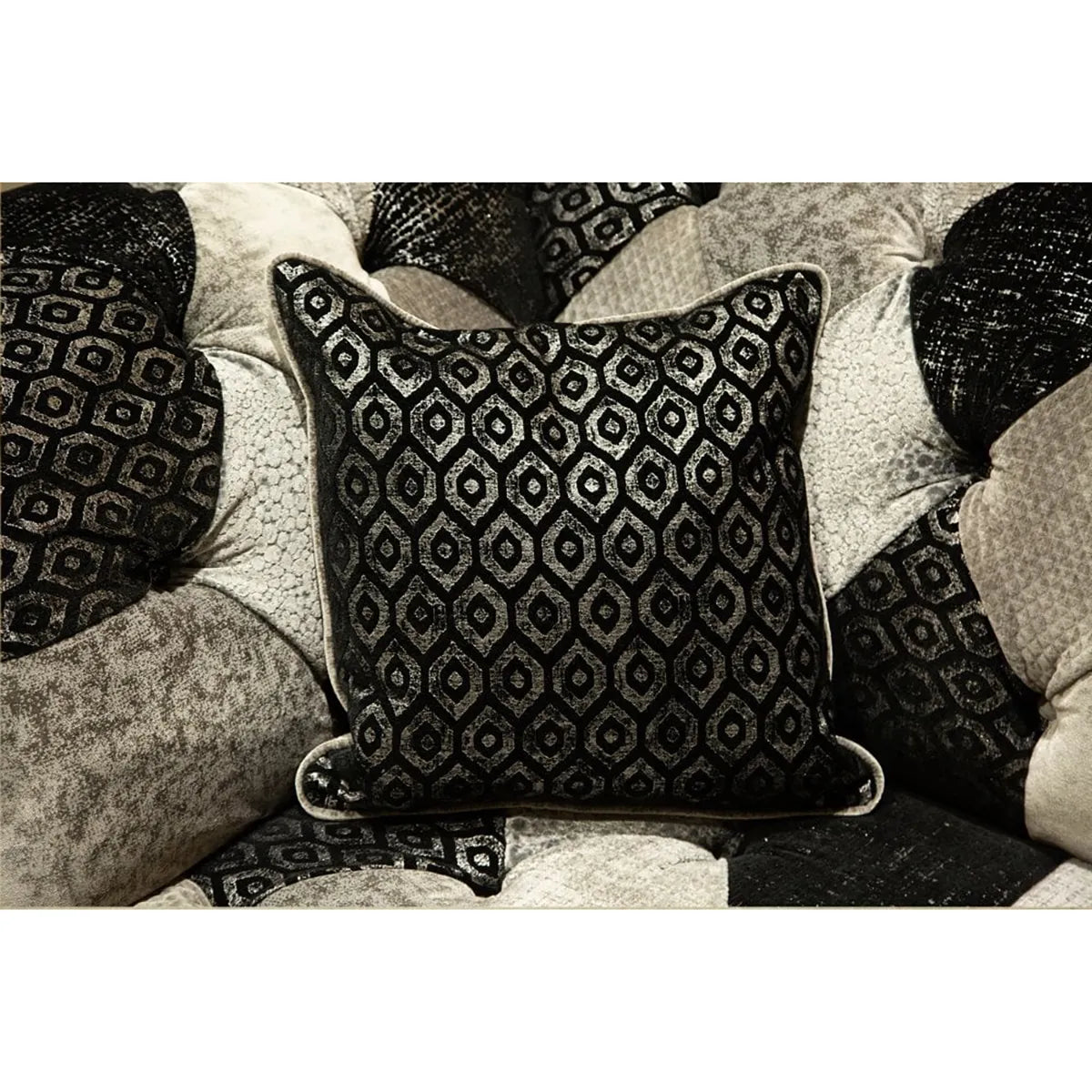 Oswald & Pablo Hereford Patchwork Velvet Chesterfield Sofa