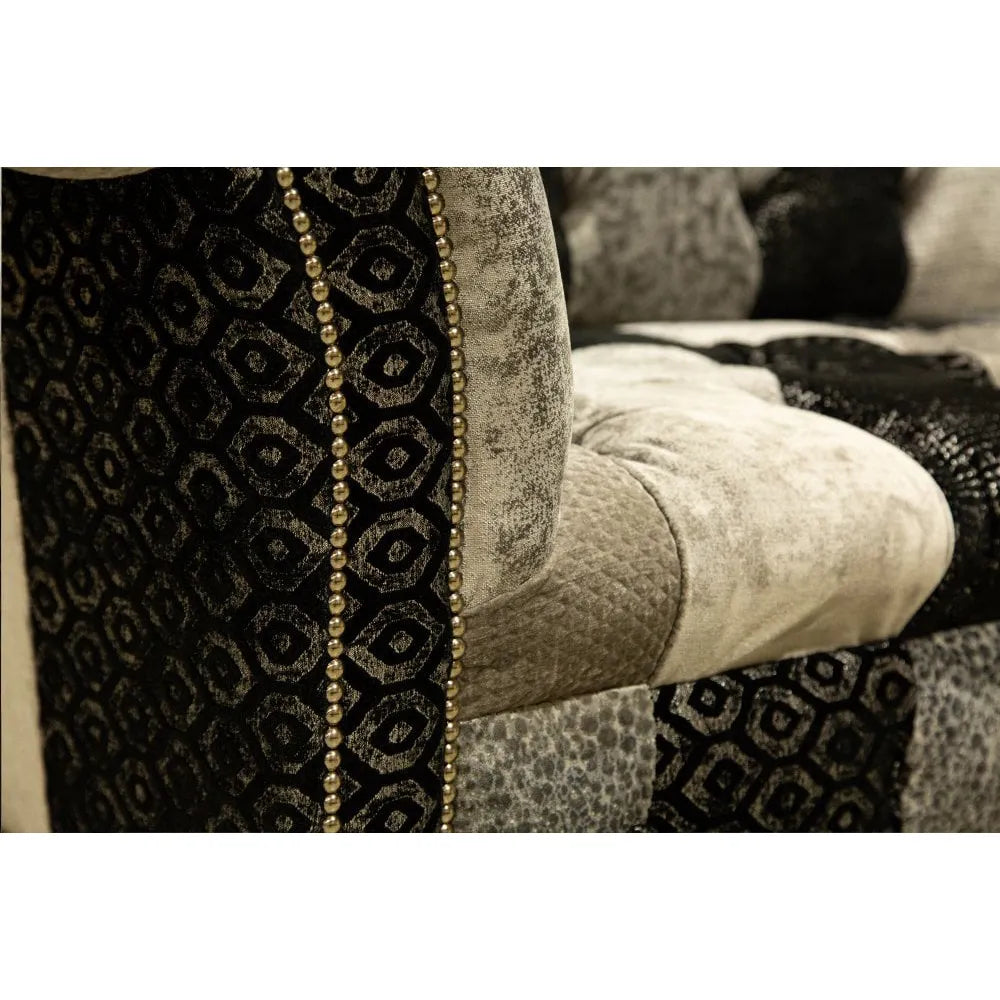Oswald & Pablo Hereford Patchwork Velvet Chesterfield Sofa