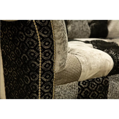 Oswald & Pablo Hereford Patchwork Velvet Chesterfield Sofa