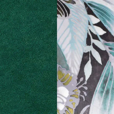 Oswald & Pablo Royal Green Velvet & Floral Fabric Chesterfield Sofa
