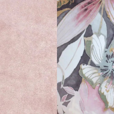 Oswald & Pablo Pink Velvet & Floral Fabric Chesterfield Sofa
