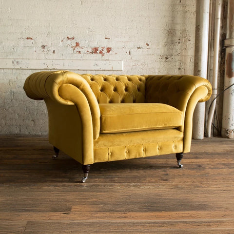 Oswald & Pablo Woodstock Velvet Chesterfield Sofa
