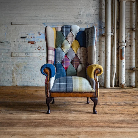 Oswald & Pablo Cotswold Patchwork Chesterfield Wing Chair