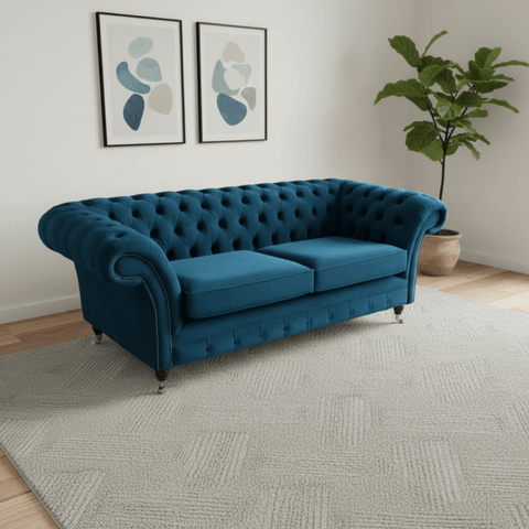 Oswald & Pablo Woodstock Velvet Chesterfield Sofa