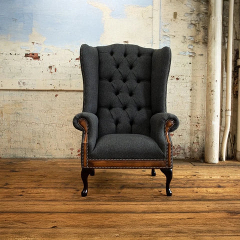 Oswald & Pablo Conrad Coastal Linen Wing Chair